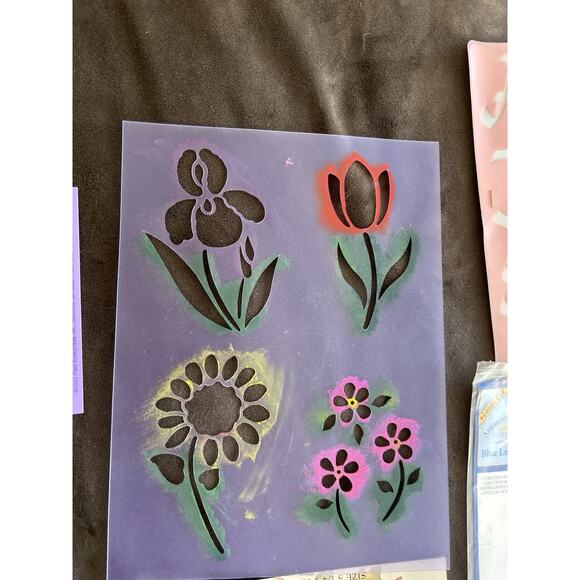 10 STENCILS Variety Birds Fish Sorts Airplanes Letters Hearts New & Used Lot 10 - Picture 8 of 8